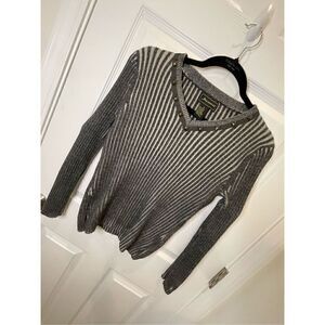 Jillanova women’s long sleeve sweater stretchy medium gray black